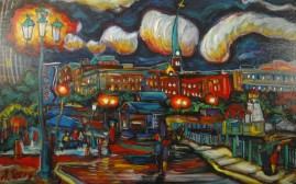 SOLD - Saint John, view to the city.  Fine Art Canvas Reproduction