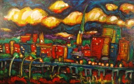 Saint John. City Skyline.  oil on canvas, 48 x 30in.