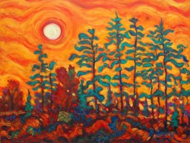 SOLD - Pines, 2011, oil on canvas, 40x30in.