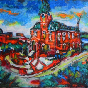 Stretched canvas print ready to hang – Fredericton City Hall