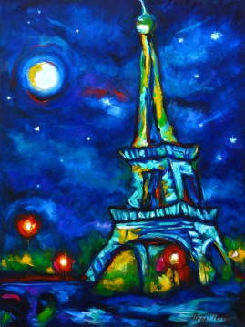 La torre de Paris, 2014, oil on canvas, 30x40in.