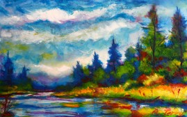 Miramichi River, 2014, oil on canvas 48x36in