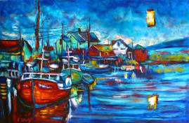 SOLD - Peggy's Cove 2015, oil on canvas 58x38in. 