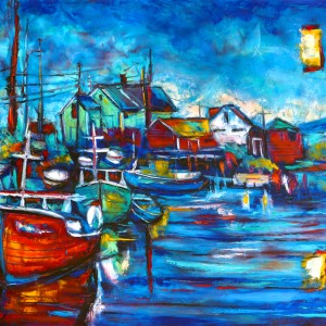 Stretched canvas print ready to hang – Peggy’s cove