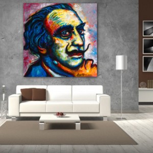 Stretched canvas print ready to hang – Portrait of Salvador Dali