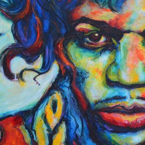 High quality canvas print ready to hang – Johnny – A portrait of Jimi Hendrix